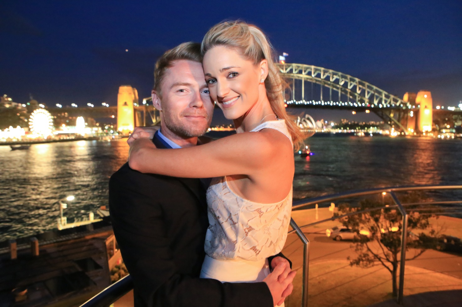 Ronan Keating celebrates at La Corniche